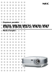 Mode d’emploi NEC VT676 Projecteur