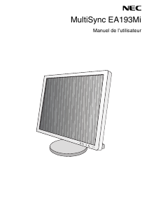 Mode d’emploi NEC MultiSync EA193Mi Moniteur LCD