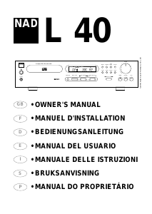 Handleiding NAD L 40 CD speler