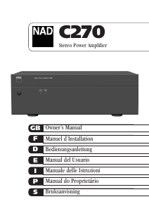 Mode d’emploi NAD C 270 Amplificateur