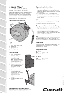 Manual Cocraft HL-XW20 Garden Hose Reel