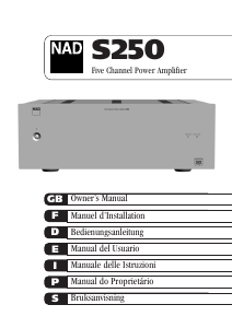 Handleiding NAD S 250 Versterker