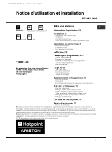 Mode d’emploi Hotpoint TCD 851 AX Sèche-linge