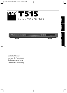 Mode d’emploi NAD T 515 Lecteur DVD