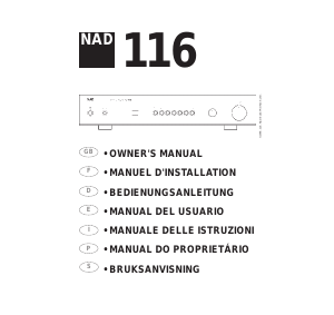 Manual de uso NAD 116 Preamplificador