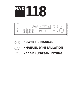 Bedienungsanleitung NAD 118 Vorverstärker