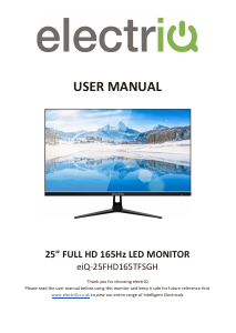 Handleiding ElectriQ eiQ-25FHD165TFSGH LED monitor