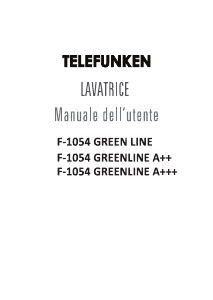 Manuale Telefunken F-1054 GREEN-LINE Lavatrice