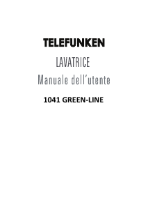 Manuale Telefunken 1041 GREEN-LINE Lavatrice