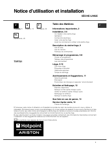 Manual de uso Hotpoint TVF 751 Secadora