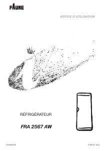 Mode d’emploi Faure FRA2567AW Réfrigérateur