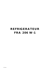 Mode d’emploi Faure FRA206W-1 Réfrigérateur