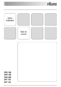 Mode d’emploi Faure CPT116N Table de cuisson