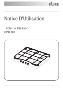 Mode d’emploi Faure CPG107X Table de cuisson