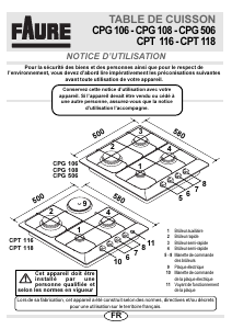 Mode d’emploi Faure CPT118T Table de cuisson