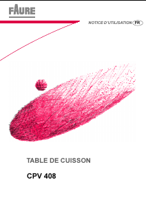 Mode d’emploi Faure CPV408W Table de cuisson