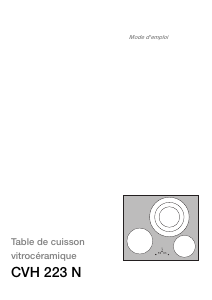 Mode d’emploi Faure CVH223N Table de cuisson