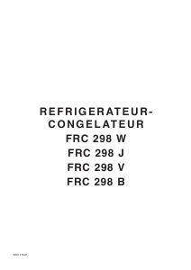 Mode d’emploi Faure FRC298B Réfrigérateur combiné