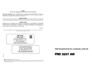 Mode d’emploi Faure FRD3237AW Réfrigérateur combiné