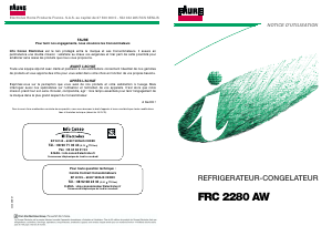 Mode d’emploi Faure FRC2280AW Réfrigérateur combiné