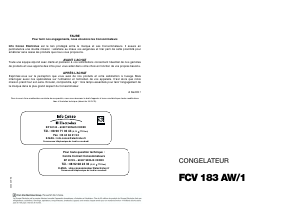 Mode d’emploi Faure FCV183AW1 Congélateur