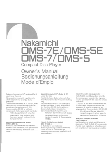 Mode d’emploi Nakamichi OMS-5 Lecteur CD