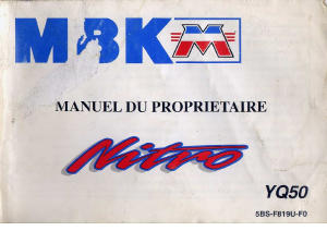 Mode d’emploi MBK YQ50 Nitro Scooter