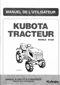 Mode d’emploi Kubota B1220 Tracteur