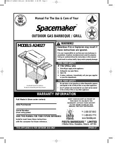 Manual Fiesta A24027 Spacemaker Barbecue