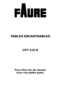 Mode d’emploi Faure CPT510R Table de cuisson