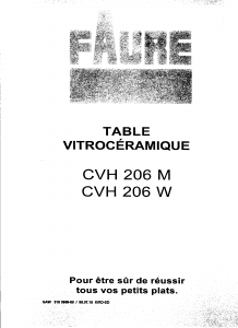 Mode d’emploi Faure CVH206M Table de cuisson