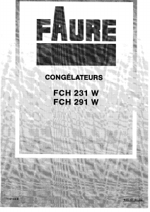 Mode d’emploi Faure FCH231W Congélateur