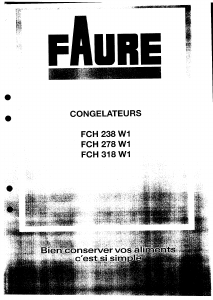 Mode d’emploi Faure FCH238W Congélateur