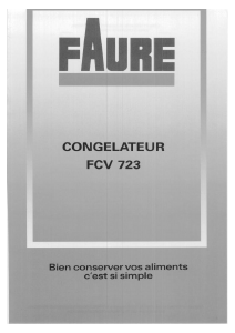 Mode d’emploi Faure FCV723W-2 Congélateur