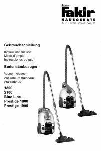 Manual Fakir Prestige 1900 Vacuum Cleaner