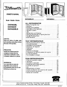 Manual Danby DAR483BLS Silhouette Refrigerator