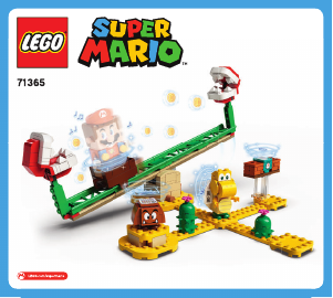 Käyttöohje Lego set 71365 Super Mario Piraijakasvin vauhtikurvi -laajennussarja