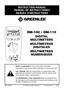 Mode d’emploi Greenlee DM-100 Multimètre
