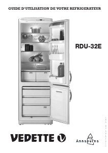Mode d’emploi Vedette RDU32E Réfrigérateur combiné