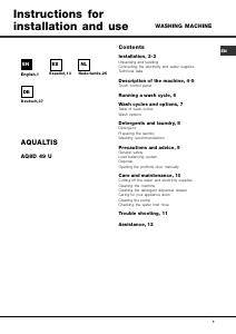 Manual de uso Hotpoint Aqualtis AQ8D 49 U Lavadora