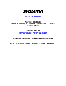 Handleiding Sylvania SRCD670 Stereoset