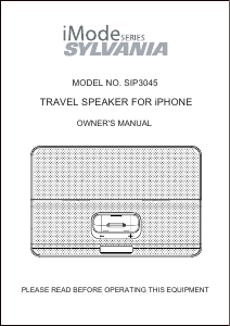 Manual Sylvania SIP3045 Speaker Dock