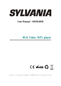 Manual Sylvania SMPK6958 Mp3 Player