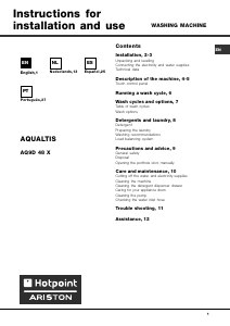 Manual de uso Hotpoint Aqualtis AQ9D 48 X Lavadora
