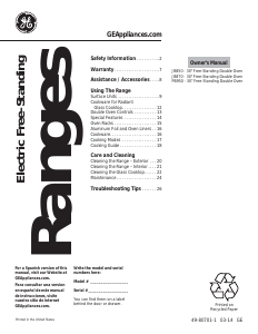 Manual GE JB850SFSS Range