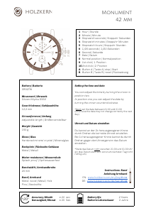 Handleiding Holzkern Rushmore Horloge