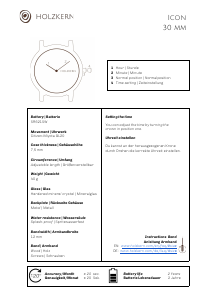 Handleiding Holzkern Vivienne Horloge