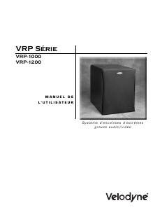 Mode d’emploi Velodyne VRP-1000 Haut-parleur