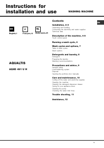 Manuale Hotpoint Aqualtis AQ9D 491 U H Lavatrice