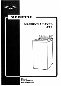 Mode d’emploi Vedette V479BD Lave-linge